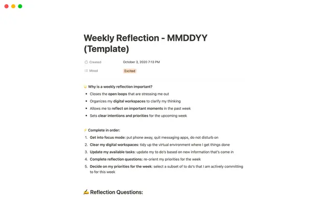 Weekly Reflection
