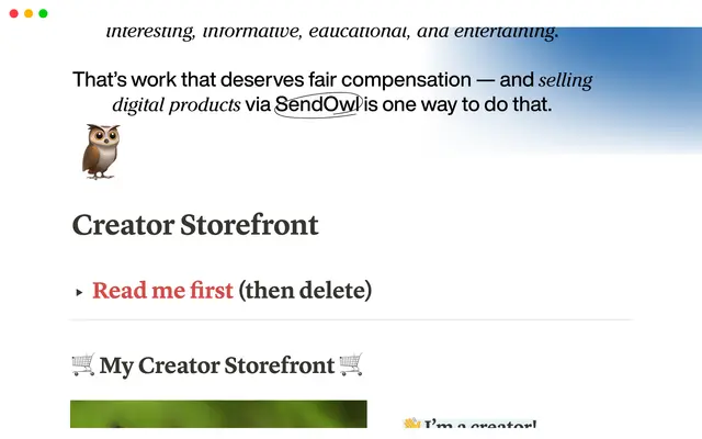 Creator Storefront