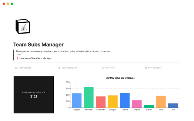 Team Subs Manager