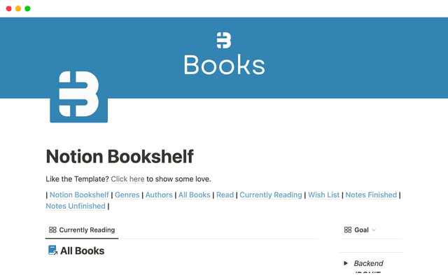 Notion Bookshelf