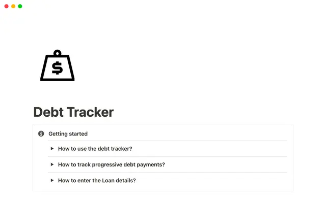 Notion Debt Tracker
