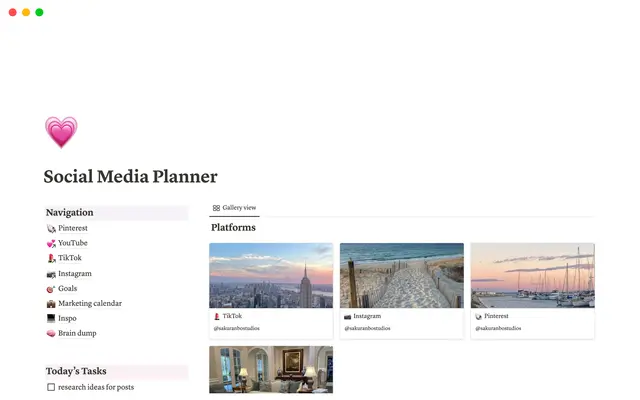 Aesthetic Social Media Planner