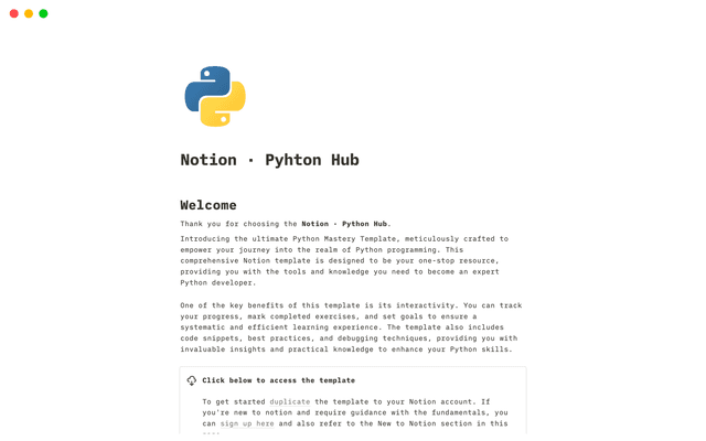 Notion · Pyhton Hub