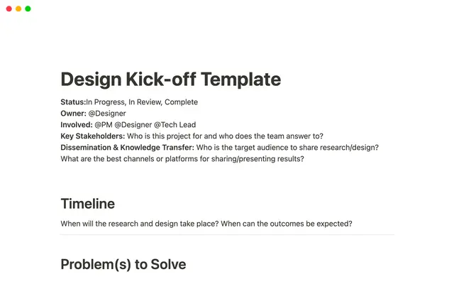 Design Kick-off