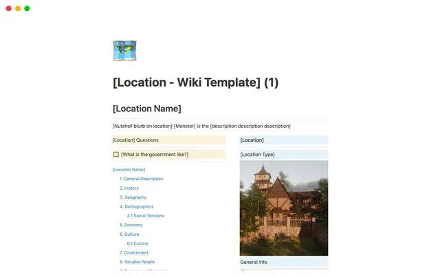Worldbuilding Template