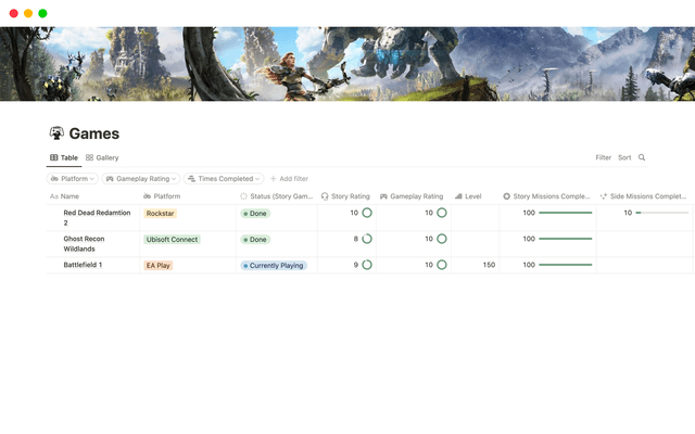Games List