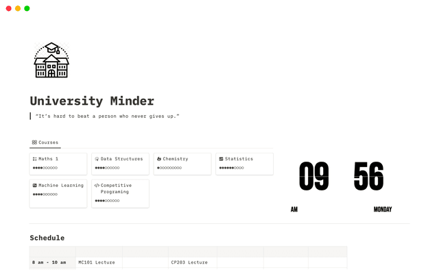 University Minder